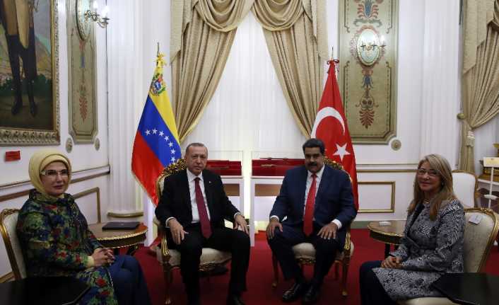 Cumhurbaşkanı Recep Tayyip Erdoğan, Venezuela Devlet Başkanı Nicolas Maduro ile