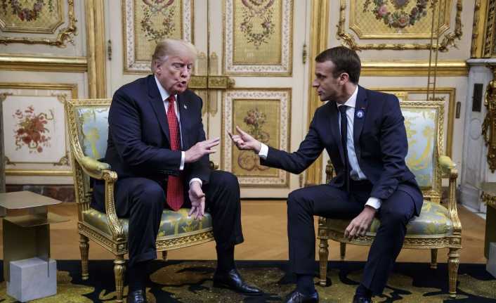 Paris’e gelen ABD Başkanı Donald Trump, Fransa Cumhurbaşkanı Emmanuel Macron